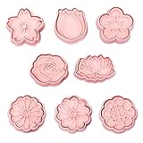 8 Stück Ausstechformen Blumen Set Keksausstecher Ausstechformen Ausstecher Kinder 3D Cookie Cutter Blumenform Keksform DIY Kuchen Backen Werkzeug Fondant Kuchen Backen Ausstecher