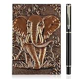 OFFCUP Hardcover Notizbuch A6, 3D Elefant Vintage...