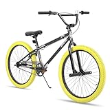 JOYSTAR Gemsbok 24 Zoll Kinder Freestyle BMX Fahrrad für Jungen Mädchen im Alter von 8-13 Jahren, 20“ Kinderfahrräder, gelb