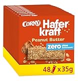 Haferriegel Corny Haferkraft Zero Peanut Butter, ohne Zuckerzusatz, 134 kcal pro Riegel, vegan, 48x35g