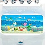 Cartoon Wannenmatte, Badewannenmatte rutschfest, Badematte für Kinder & Kleinkinder, babyfreundlich, rutschfeste Badewannenmatte für Badewanne, Duschmatte – Spaß & Sicher Badezeit Erfahrung, 86 x 39