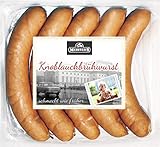 Knoblauchwurst | Knoblauchbrühwurst | Bockwurst | Würstchen geräuchert | Wurst im Naturdarm | Premium-Qualität 10 x 150g