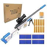 AGM MASTECH AWM Shell-Throwing Blaster Shot Gun, 40 offizielle Darts, 4-Dart-Clip, 2 Zeitschriften, Blaster-Spielzeug-Spielset fürJungen, Kinder und Erwachsene(weiß)