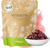 Hibiskusblüten BIO ganz und getrocknet 500g - Premium Hibiskus Tee - Hibiskusblütentee 100% natürlich aus biologischem Anbau - bioKontor