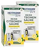 HEITMANN pure Reine Citronensäure: Ökologischer Bio-Entkalker - Pulver, 2x 350 g