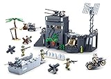 Sluban Klemmbausteine SL95721, WWII - Atlantikwall (765 Teile) [M38-B0861], Spielset , Klemmbausteine, Soldaten, mit Spielfigur, Army WWII, Für Kinder ab 4 Jahren , mehrfarbig