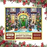 Erove Adventskalender-Puzzle, 1008 Teile, Adventskalender-Puzzle, Weihnachts-Countdown-Kalender, Weihnachtsferien-Puzzles, Kalenderornament, Weihnachtsdekoration Aus Holz