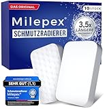 Milepex® Schmutzradierer [10x] – Premium Schwamm für Wand, Boden, Sneaker & Auto | Zauberschwamm & Magic Eraser für Haushalt, Bad & Küche | Extra stark & langlebig | Nur mit Wasser