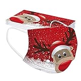 Lulupi 10 Stück Kinder Weihnachten Mundschutz Multifunktionstuch Lustig Einweg Weihnachtsmaske Atmungsaktiv Weihnachtsmotiv Mund-Nasenschutz Christmas Motiv Maske Tücher Halstuch Jungen Mädchen