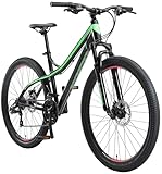 BIKESTAR Hardtail Aluminium Mountainbike Shimano 21 Gang Schaltung, Scheibenbremse 27.5 Zoll Reifen | 17 Zoll Rahmen Alu MTB | Schwarz & Grün