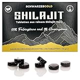 Mumijo Shilajit Tabletten aus reinem Harz - Laborgeprüft in DE - 90 Stück | SCHWARZESGOLD® | Shilajit Original Drops mit 55% Fulvinsäure und 9% Huminsäure, Shijalit, Mumio