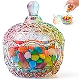 Winter Shore Buntes Dekoglas mit Deckel - Schillernde Candy Bar Gläser für Partys & Hochzeitsbuffets - Lebensmittelechtes & Vielseitiges Deko Bonbonglas mit Deckel für Kekse & Schmuckstücke - 260 ml