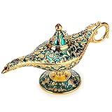 BTSKY Klassische Luxuslampe im magischen Aladdin-Design mit Geschenkbox, exquisitem Retro-Aladdin-Licht, Wunderlampe, Heimtextilien, Tischdeko, Kunsthandwerk, grün