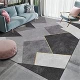 SUNYRDSM Kinderzimmer Deko Mädchen Teppich Waschbar In Waschmaschine 120X180CM Grauer moderner XXL-Wohnzimmerteppich mit geometrischem Design, schmutzabweisend Antirutsch Teppich