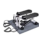 Suuim Up-Down-Stepper, Mini-Aerobic-Stepper mit Display, leiser Fitness-Stepper inklusive Widerstandsbändern, Beine-Arm-Ganzkörpertraining-Übungs-Mac