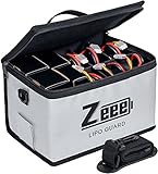 Zeee Lipo Safe Bag, Feuerfeste Lipo Bag mit großer Kapazität zur Aufbewahrung und zum Schutz der Batterie, 10 Zellen verstellbare Akku Tasche(10,6 x 6,7 x 6,7in)