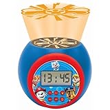 Lexibook - Paw Patrol Projector Alarm Clock with Snooze Function and Alarm Function,Night Light with Timer, LCD Screen, Battery Operated, Blue/Red, RL977PA