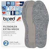 biped 2 Paar Filz-Einlegesohlen mit Latexbeschichtung - Zum Zuschneiden - Robuste Einlegesohlen für mehr Komfort - Innensohlen für Winterschuhe z2739