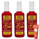 Anti Brumm Forte Pumpspray 3x 150 ml I Insekten-Repellent I effektiver Schutz gegen Mücken und Zecken I DEET I Für Fernreisen, Tropen I Spar-Set plus Pharma Perle give-away