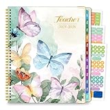 Lehrerplaner 2025–2026, August 2025 bis Juli 2026, akademisches Jahr, 21,6 x 27,9 cm, Unterrichtsplaner-Buch für Lehrer mit bunten Tabs, Lehrerkalender für Klassenzimmer oder Heimschule, Hardcover