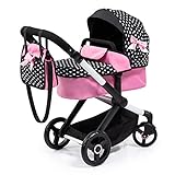 Bayer Design 17060AA Kombi-Puppenwagen Xeo mit Tasche, schwarz, rosa, weiß, M