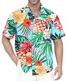 Gavliuu Männer Hawaiihemd, Kurzarm Blumen Druck Hemd Leicht...