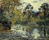 ARTXLXXBN Berühmte Gemälde Leinwand Drucke Porträts Wandkunst Der teich von montfoucault von camille jacob pissarro Leinwand Ölgemälde für Wanddekoration 60x90cm