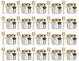 Ahhute 1,5 Unzen Hexagon Mini Glas Honiggläser mit Holzschöpflöffel, Golddeckel, Gold Bee Anhänger, Jutes, 20er Pack - Perfekt für Babypartys, Hochzeitsbevorzugungen, Partybevorzugungen
