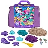 Kinetic Sand Meerjungfrauen Koffer - mit 1 kg original kinetischem Sand aus Schweden in 3 Farben, 6 Förmchen, 1 Schaufel für kreatives Indoor-Sandspiel, für Kinder ab 3 Jahren