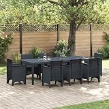 Qnhdfrt Gartentisch Anthrazit 250x100x73 cm aus Poly-Rattan Modernes Design Robustes Stahlgestell Langlebig für Garten Terrasse Balkon
