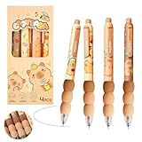 Omeblos Capybara radierbarer Gelschreiber, radierbarer Gelschreiber, Stifte, die ausreiben, seitliche Taste, radierbare Gelstifte, 0,5 mm Spitze, bezauberndes Capybara-Design, eingebauter Radiergummi