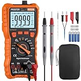 Proster Digital Multimeter 6000 Counts TRMS Auto Bereich NCV Detektor DC AC Spannung Strom Messgerät Temperatur Kapazität Widerstand Diode Kontinuität Tester