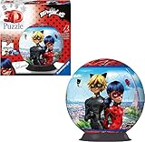 Ravensburger 3D Puzzle 11167 - Puzzle-Ball Miraculous - 72 Teile - Puzzle-Ball für Erwachsene und Kinder ab 6 Jahren