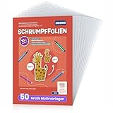 Smowo® 10 Stück Schrumpffolien transparent - schrumpfende Plastikfolien zum basteln - A4 schrumpffolienplatten matt