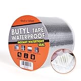 TAPEBEAR Wasserdichtes Butylband, Starkes Selbstklebendes DichtungsbäNder, Silber Aluminium Klebeband Zur Reparatur Für Dachleckage Oberflächenriss Wohnwagen Rohr Glas Fenster, 4inch x 16feet