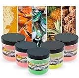 Zite Fishing UV Boost Powder Set - 5x50g Bait Dip für Karpfen-Köder - Boilies, Pop Ups, Pellets & Mehr - 5 Aromen von Ananas bis Monster Crab