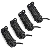 QWORK Festmacherleine , ankerleine , Seil , Flechtleine , mit 30cm Auge gespleißt , 10mm x 4.5 m , 4 Pack