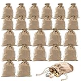 CZAYEFNH 24 Jutesäckchen in 2 Größen (13x18 cm + 10x14 cm) mit Kordelzug – Adventskalender Säckchen zum Befüllen – Geschenksäckchen für Weihnachten, Hochzeit, Geburtstag