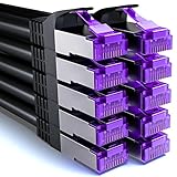 deleyCON 10x 0,25m CAT7 Netzwerkkabel - 10 Gigabit - Kurzes...