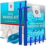 Medi Grade Wachs Haarentfernung – Waxing Set mit 2 wiederverwendbaren Sticks, 26 Applikatoren, Mikrowellenbecher und 50g Nasenhaar-Wachsperlen – Einfache, sichere Warmwachs Haarentfernung Zuhause