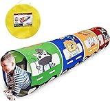 Spieltunnel Kind, Cartoon-Zug Spieltunnel Bunt,Popup Tunnel, Kriechtunnel, Krabbeltunnel für Baby, Kinder & Pet Spielzeug, Tunnel, Kinder Höhle, Kinderzelt Spielzeug, XL180*46CM