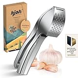kjøk Premium Knoblauchpresse - Zinklegierung in Chrom glänzend - profi Knoblauch Presse spülmaschinenfest praktische & stylische Knobipresse - garlic pro press leicht zu reinigen - Muttertagsgeschenk