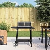 Home & Garden Holzkohlegrill mit Rollen, Stahl, Schwarz