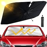 Auto Frontscheiben Sonnenschutz, Behozel 2023 Upgrade 360° Drehbar Faltbarer, UV-Schutz Auto Sonnenschirm, Wärmeisolierung, Einfache Lagerung, für meisten Auto & SUV