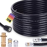 XIIW Rohrreinigungsschlauch Set 10m, 240 bar inkl. M22 Adapter, Düsen starr + rotierend für K2, K3, K4, K5, K6, K7 Hochdruckreiniger universal Rohrreinigungsset Hochdruckschlauch