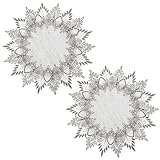 2 Stück Leinen Runde Tischdecke, 38 × 38 cm Tischdecke...