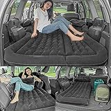 SanBouSi SUV Auto Luftmatratzen Aufblasbare Matratze Abziehbar Auto Luftmatratzen Dickere Luftbett Camping Aufblasbare Matratze mit 2 Kissen und Pumpe, Schwarz