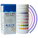 100 Stück Pool Tester Wassertester, 7 IN 1 Poolwasser Teststreifen Spa Whirlpool Teststreifen für PH-Wert, freies Chlor, Gesamthärte, Brom, Gesamtchlor, Cyanursäure, Gesamtalkalität