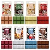Salubrito Winter Duftwachs für Duftlampe, Wax Melts Sojawachs Duftwachswürfel für Raumdüfte, Weihnachtsbaum, Lebkuchen, Zuckerstange, Gewürzmost, Cranberry, Apfel-Zimt, Geschenk für Frauen