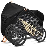 toptrek Fahrradabdeckung für 3 Fahrräder Wasserdicht 210D Oxford-Gewebe Fahrradgarage Outdoor 220 x 120 x 110 cm Hochwertige Fahrrad Abdeckplane mit Schlossösen Sonnenschutz Reißfestigkeit mit Beutel